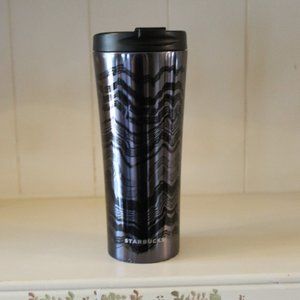 STARBUCKS 2018 Silver Black Stainless Steel Tumbler 16 Oz
